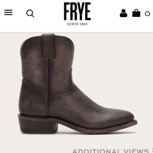 Frye Billy Cowboy Ankle Boots Gray